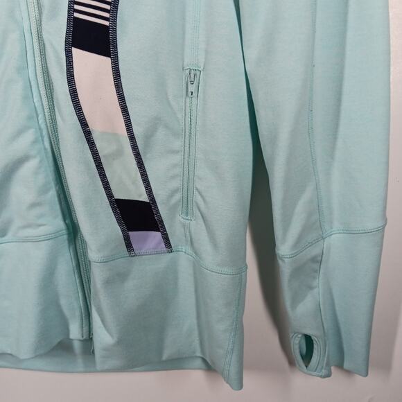 Lululemon InStride Zip Up Jacket Aquamarine Stripe 2 in Stride Aqua - Picture 5 of 7